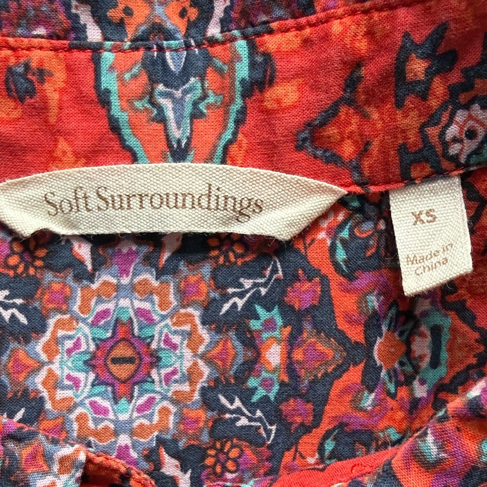 Soft Surroundings Vibrant Multicolor Paisley Bohemian Tunic - Picture 3 of 4